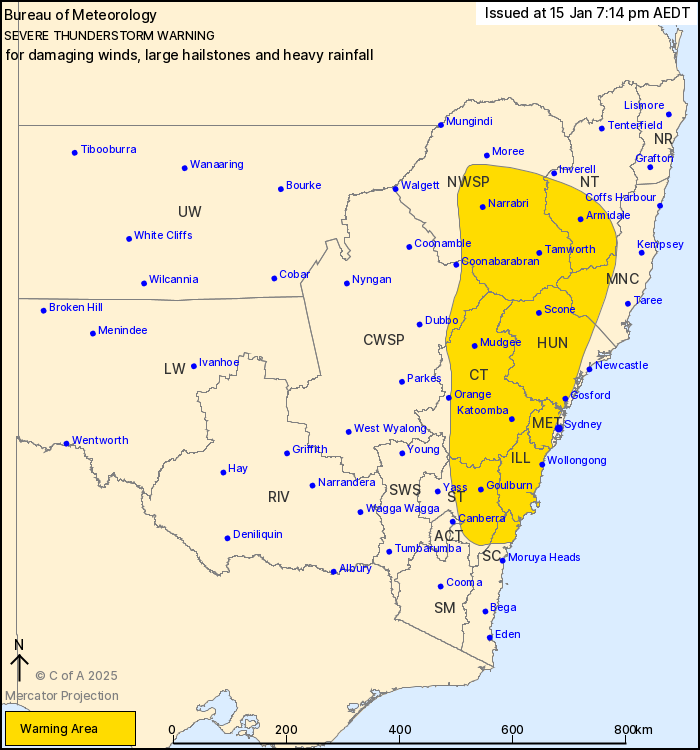 Bureau of Meteorology warning map