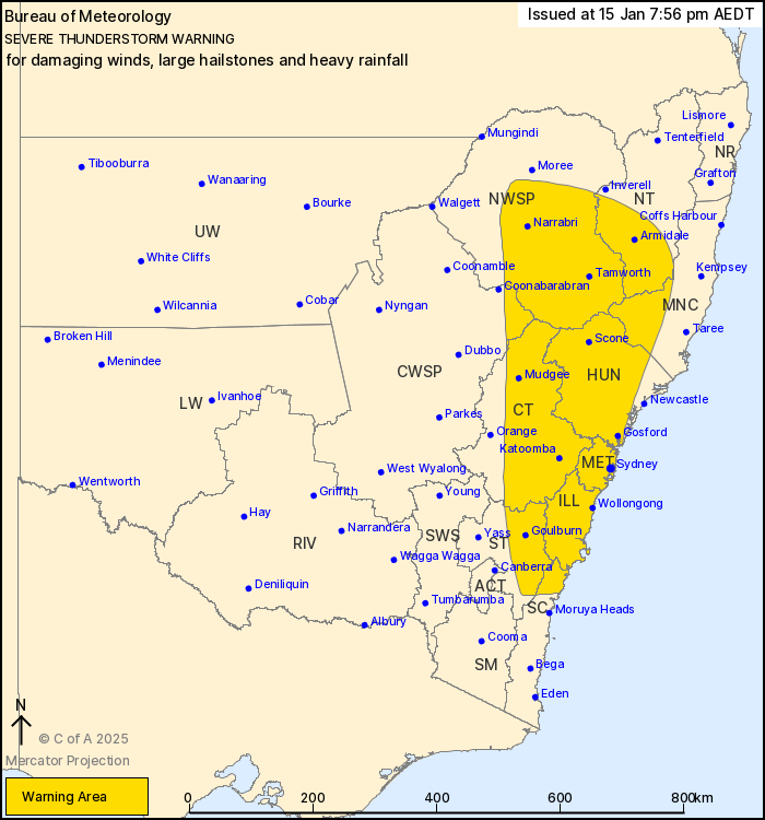 Bureau of Meteorology warning map