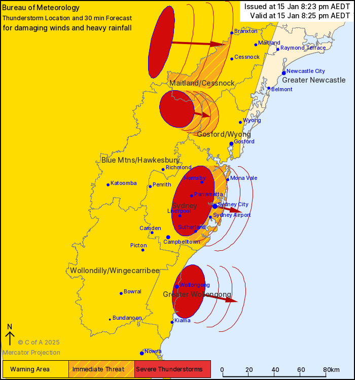 Bureau of Meteorology warning map