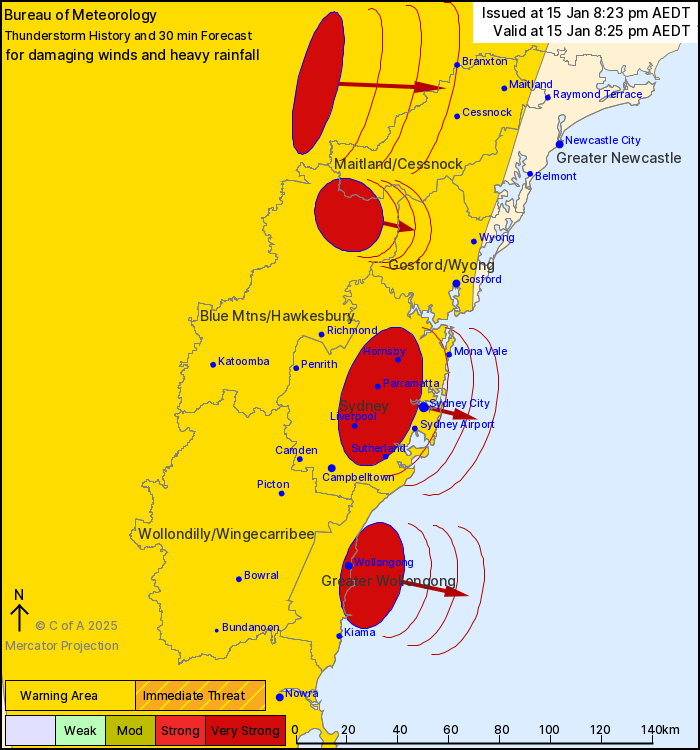 Bureau of Meteorology thunderstorm history and forecast