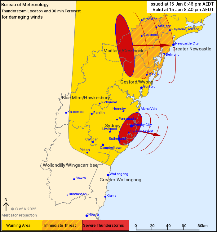 Bureau of Meteorology warning map