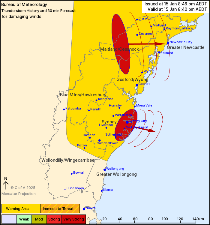 Bureau of Meteorology thunderstorm history and forecast
