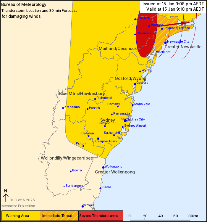 Bureau of Meteorology warning map