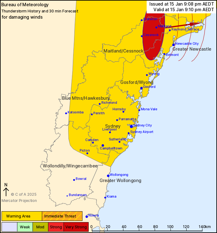 Bureau of Meteorology thunderstorm history and forecast