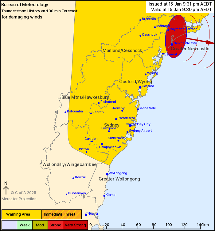 Bureau of Meteorology thunderstorm history and forecast