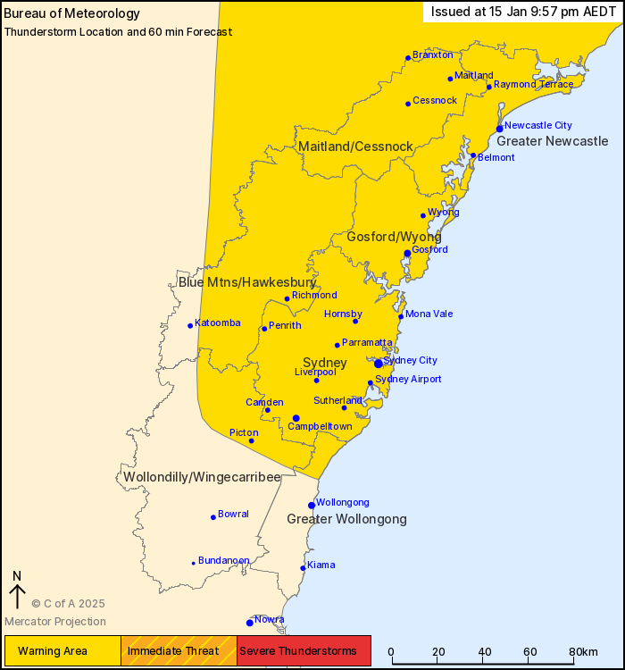 Bureau of Meteorology warning map