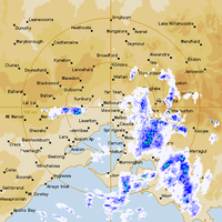 Live Broadmeadows Weather Radar - 128km - Rain Rate