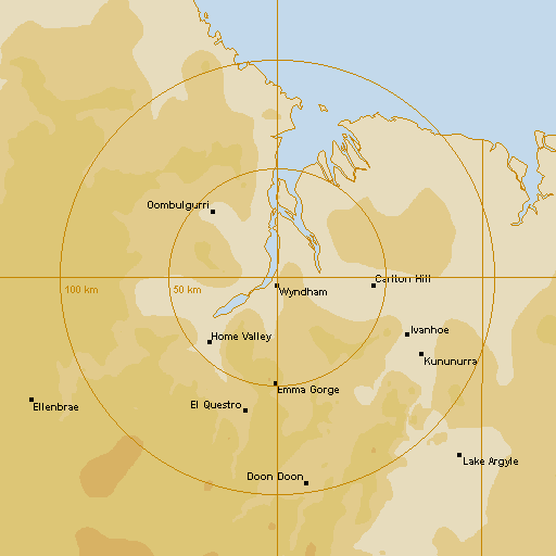 Live Wyndham Weather Radar - 128km - Rain Rate