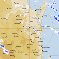 Live Gympie Weather Radar - 128km - Rain Rate
