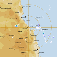 Live Cairns Weather Radar - 128km - Rain Rate