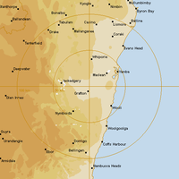 Live Grafton Weather Radar - 128km - Rain Rate