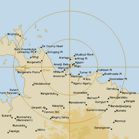 Live Warruwi Weather Radar - 128km - Rain Rate