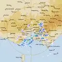 Live Melbourne Weather Radar - 256km - Rain Rate