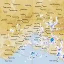 Live Melbourne Weather Radar - 128km - Rain Rate