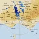 Live Melbourne Weather Radar - 128km - Doppler Wind