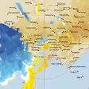 Live Melbourne Weather Radar - 128km - Doppler Wind