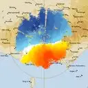 Live Melbourne Weather Radar - 128km - Doppler Wind