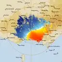 Live Melbourne Weather Radar - 128km - Doppler Wind