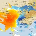 Live Melbourne Weather Radar - 128km - Doppler Wind