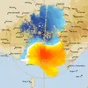 Live Melbourne Weather Radar - 128km - Doppler Wind