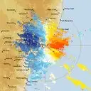 Live Newcastle Weather Radar - 128km - Doppler Wind