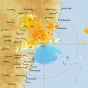 Live Newcastle Weather Radar - 128km - Doppler Wind