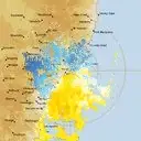 Live Newcastle Weather Radar - 128km - Doppler Wind