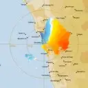 Live Geraldton Weather Radar - 128km - Doppler Wind