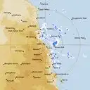 Live Cairns Weather Radar - 256km - Rain Rate