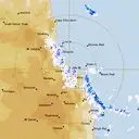 Live Cairns Weather Radar - 128km - Rain Rate