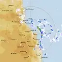 Live Cairns Weather Radar - 128km - Rain Rate