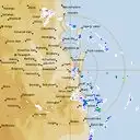 Live Brisbane Weather Radar - 128km - Rain Rate
