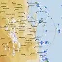 Live Brisbane Weather Radar - 128km - Rain Rate