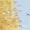 Live Brisbane Weather Radar - 128km - Rain Rate