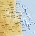 Live Brisbane Weather Radar - 128km - Rain Rate