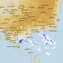 Live Bairnsdale Weather Radar - 256km - Rain Rate