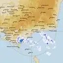 Live Bairnsdale Weather Radar - 256km - Rain Rate