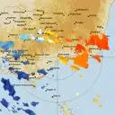 Live Bairnsdale Weather Radar - 128km - Doppler Wind
