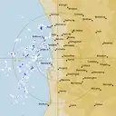 Live Perth Weather Radar - 128km - Rain Rate