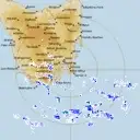 Live Hobart Weather Radar - 256km - Rain Rate