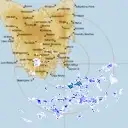 Live Hobart Weather Radar - 256km - Rain Rate