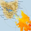 Live Hobart Weather Radar - 128km - Doppler Wind
